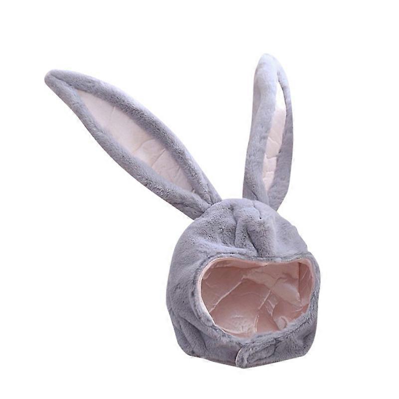 girl rabbit cute hat plush rabbit ears hat head warm photo shoot hat(gray)
