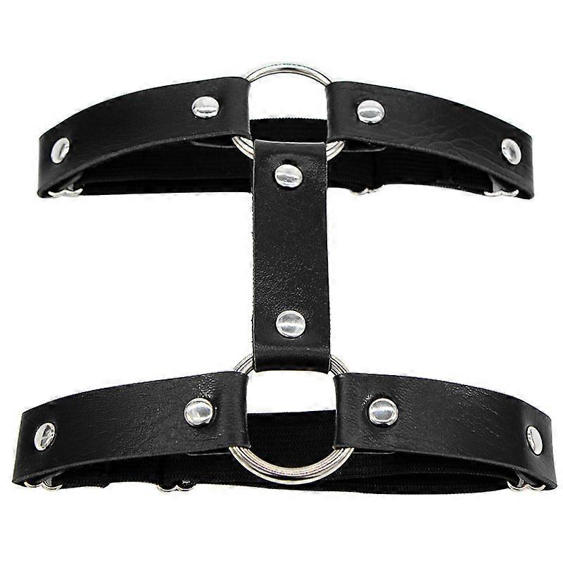 Double Row Garter Leg Loop Leg Elastic Garter Garter (1 Piece, Black)