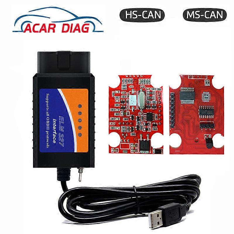 Newest ELM327 V1.5 USB Switch With PIC18F25K80 & CH340 DOUBLE Chip For HS MS CAN ELM 327 Code Reader Diagnostic Scanner Tools