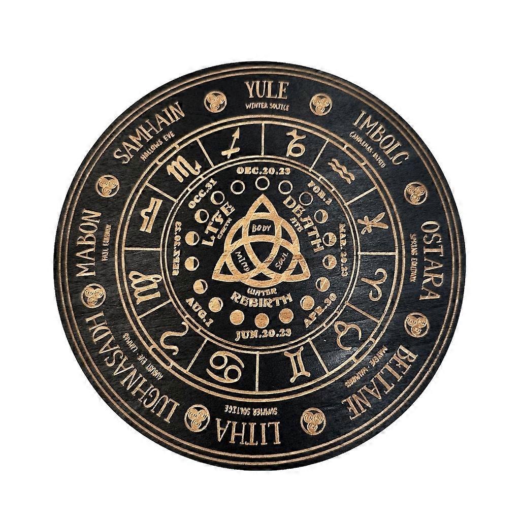 Wood Divination Pendulum Board Array Moon Energy Carvens Plate Crystal Display