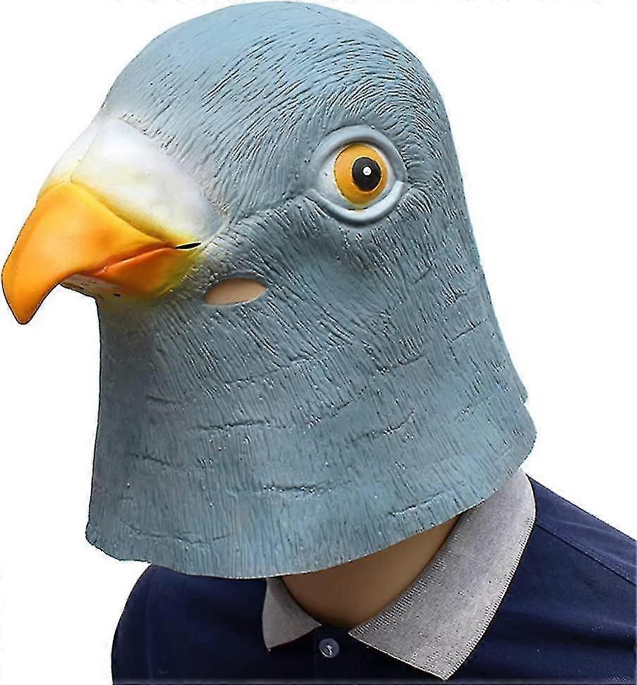 Masque Pigeon Complet En Latex - Troué Pour Respirer, Cosplay Halloween, Costume Oiseau, Fêtes Déguisées