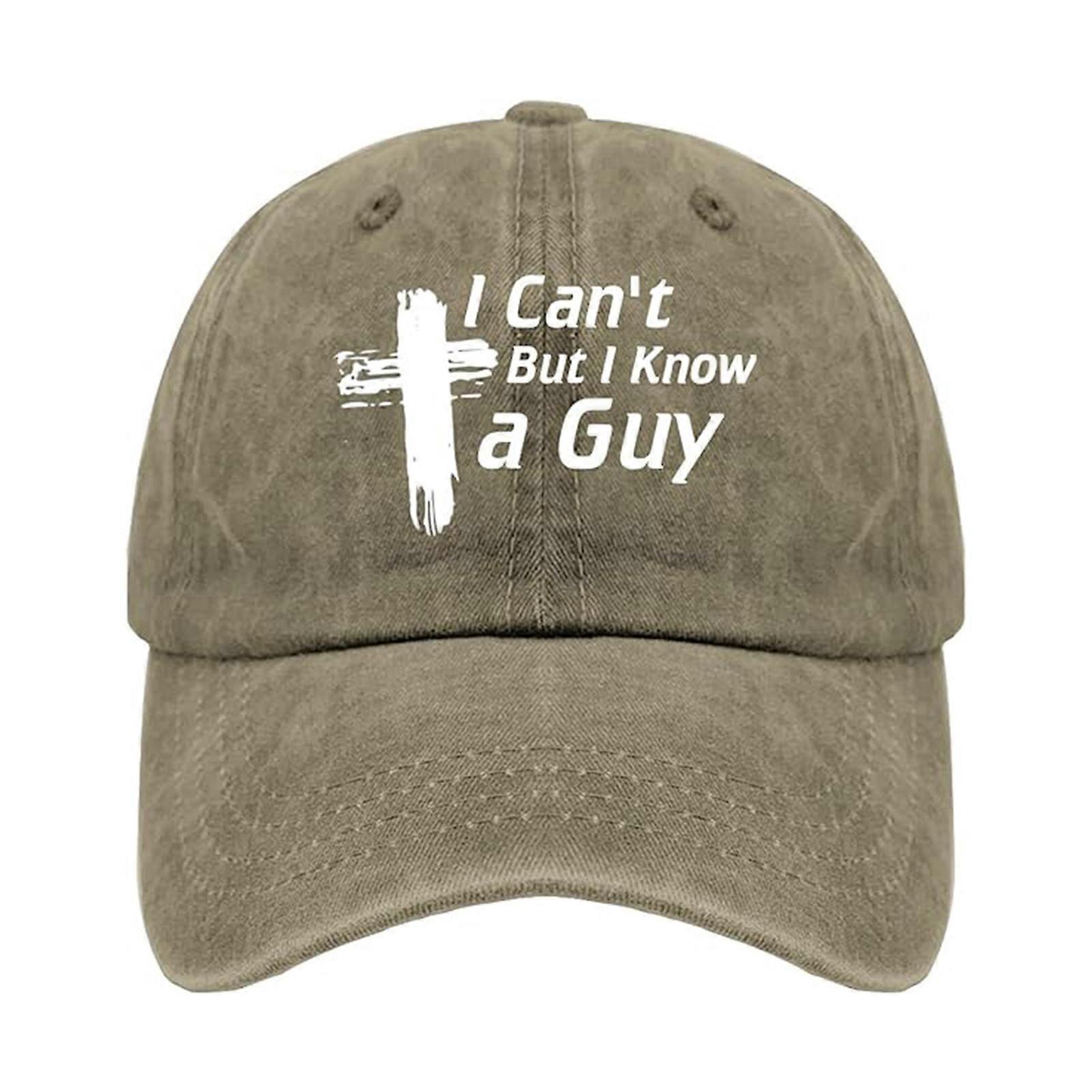 I Can't But Know A Guy Jesus Cross Trucker Hat Men Funny Mesh Baseball Cap,100% New