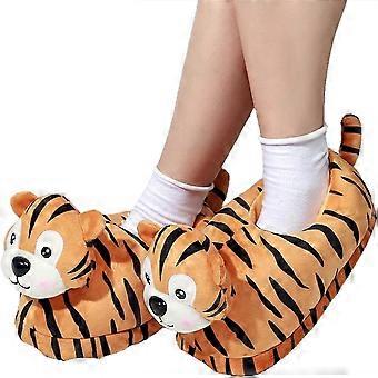 Slippers Cute Tiger Cartoon Animal Women/men Couples Home Slipper For Indoor House Bedroom Flats Warm Winter Shoes (e-che-5)