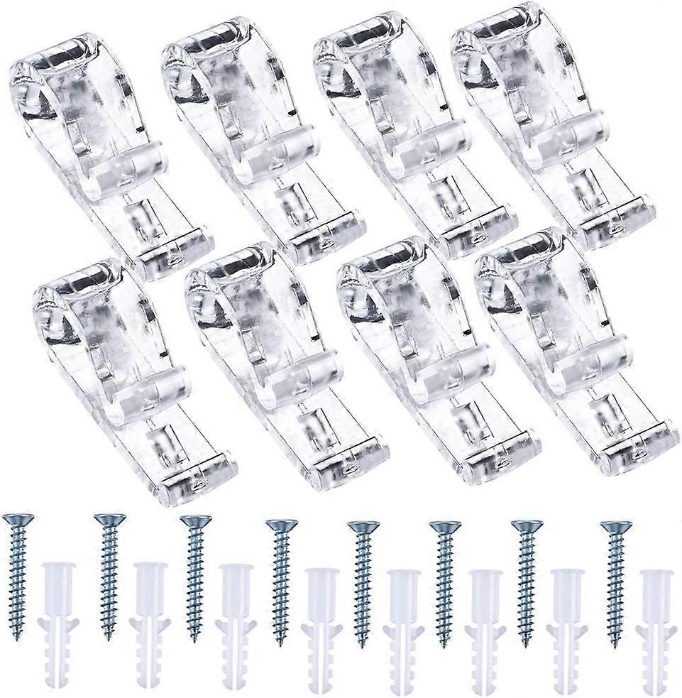 Plastic Curtain Positioning Hook Blind Roller Blind Clip (Transparent) 8 Pieces