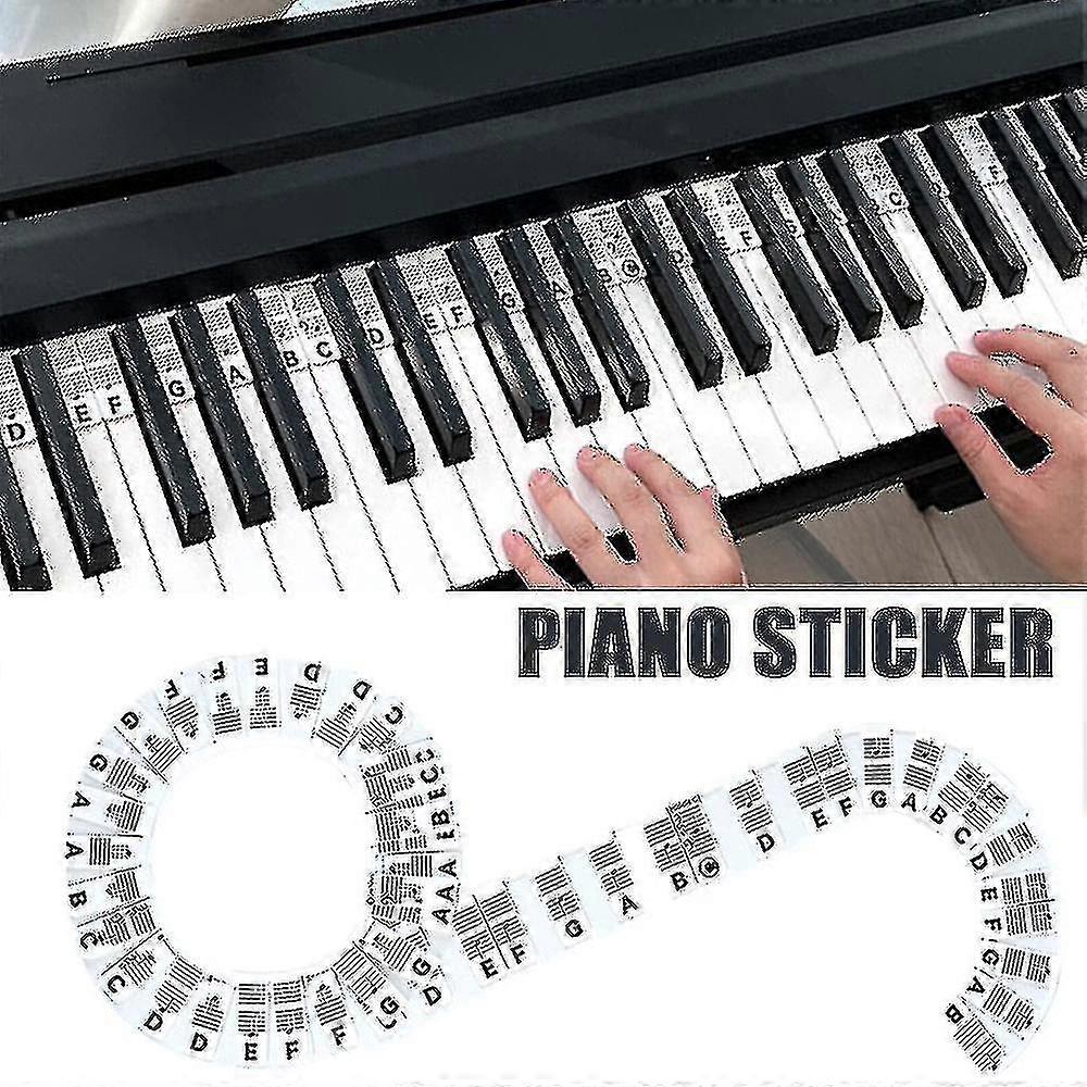 88 Keys Reusable Piano Keyboard Note Labels Stickers - Silicone Piano Guide