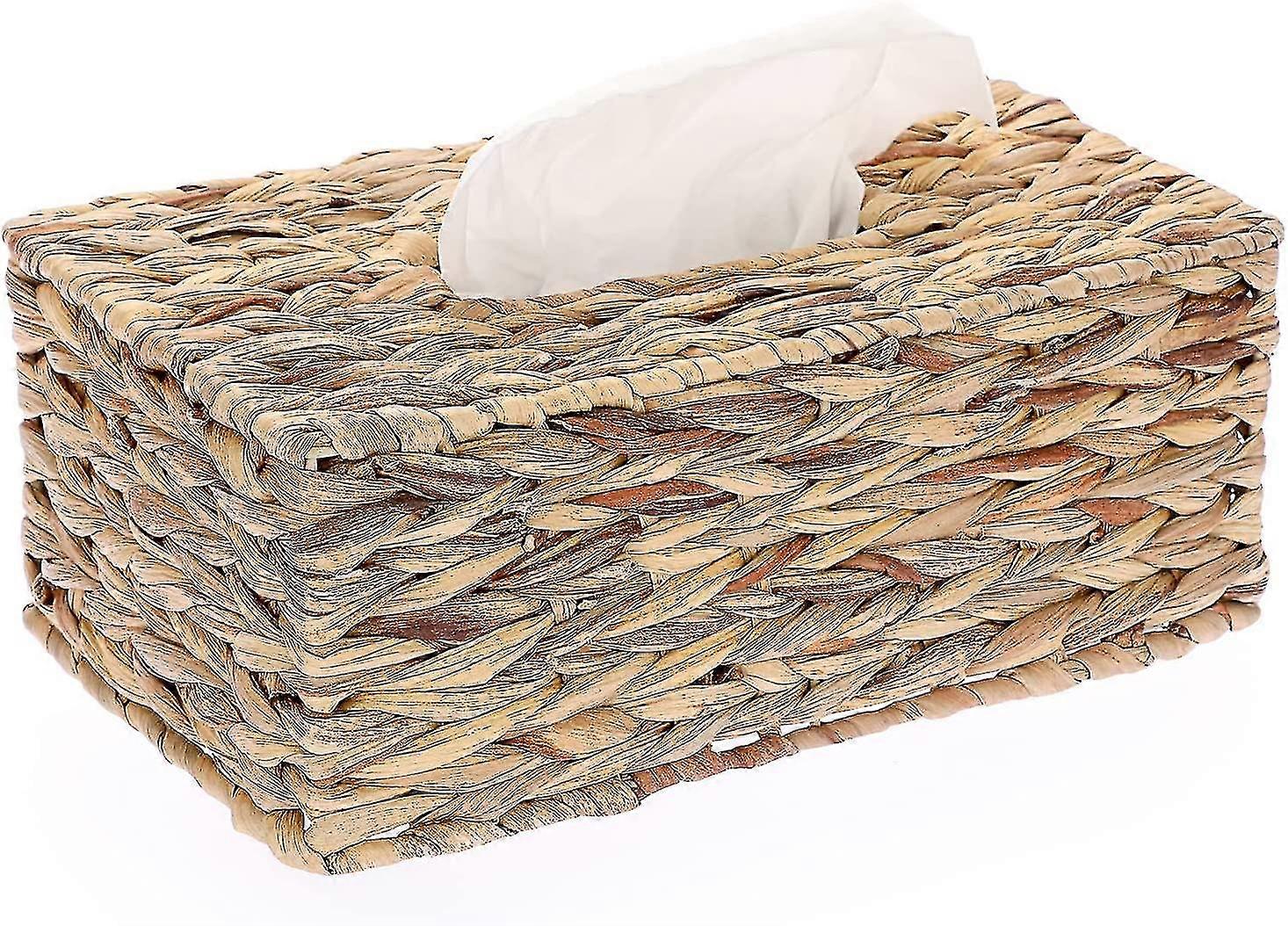 Hand Woven Rative Tissue Cover, Tissue Stora Izer (rectangular)