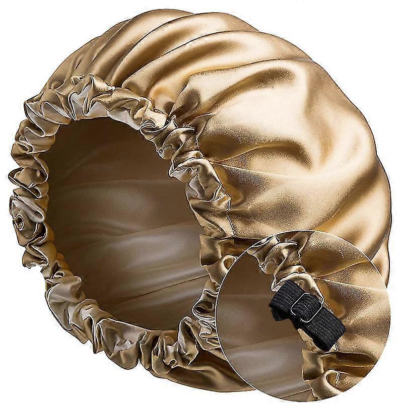 Women's Satin Nightcap Invisible Flat Adjustable Button Nightcap