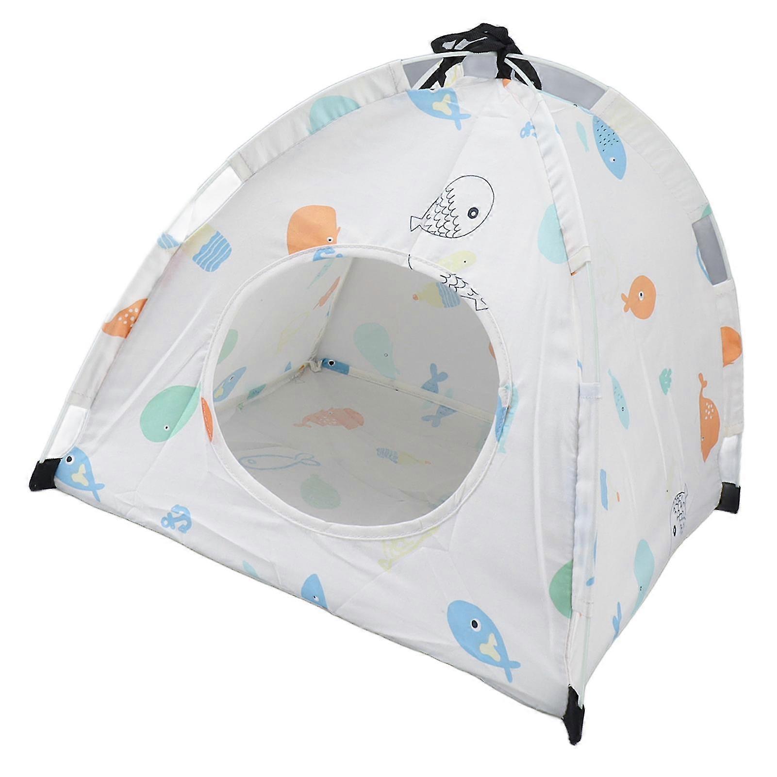 Detachable Portable Pet Tent with Cartoon Print - Washable, Lightweight, Soft Comfort Fabric, Easy Storage for Dogs and Cats