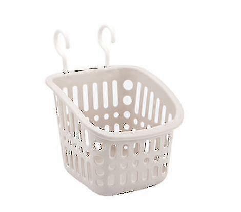 Multifunctional Stackable Hanging Bathroom Basket With Hooks, 1 Piece, Beige A