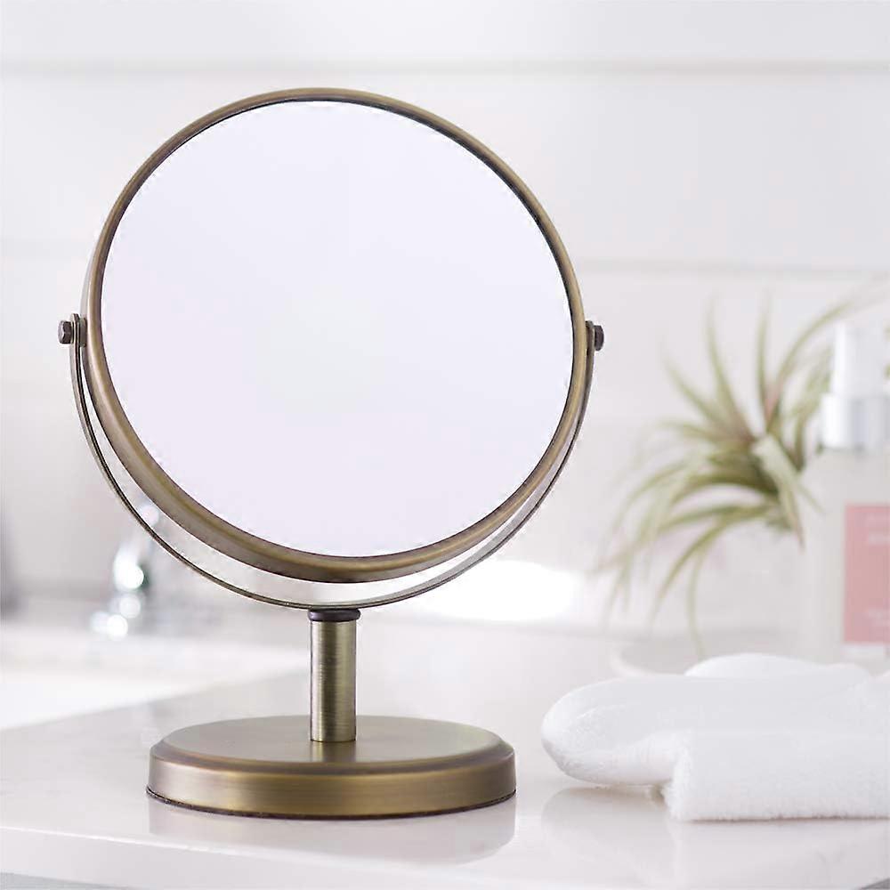 Modern Double Sided Vanity Mirror, Pewter10cm
