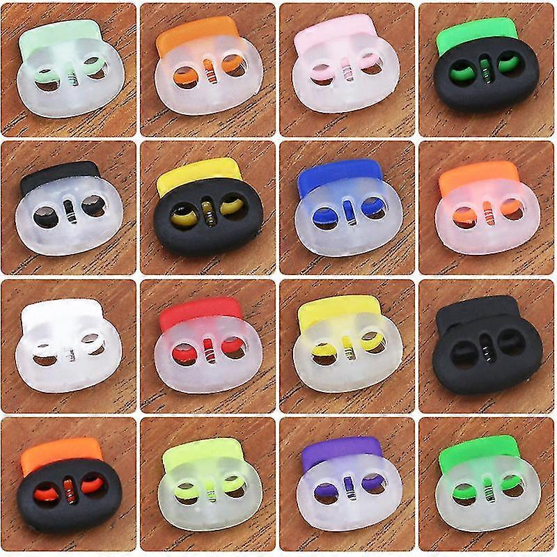 100pcs Spring Cord Lock End Stopper Plastic Spring Fastener Cord Lock End Spring Stop Toggle Spring Locks