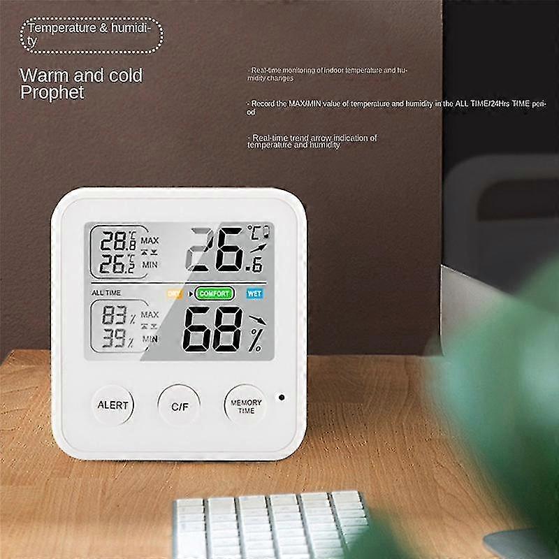 Electronic Digital Temperature Humidity Meter Thermometer Black