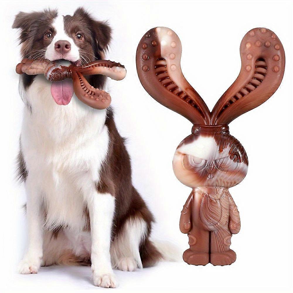 Indestructible Dog Chew Toy Nylon Rabbit Shaped Dog Chew Toy Beef Flavor For Medium And Large Dogs(30 120lb) Strong Chewing
