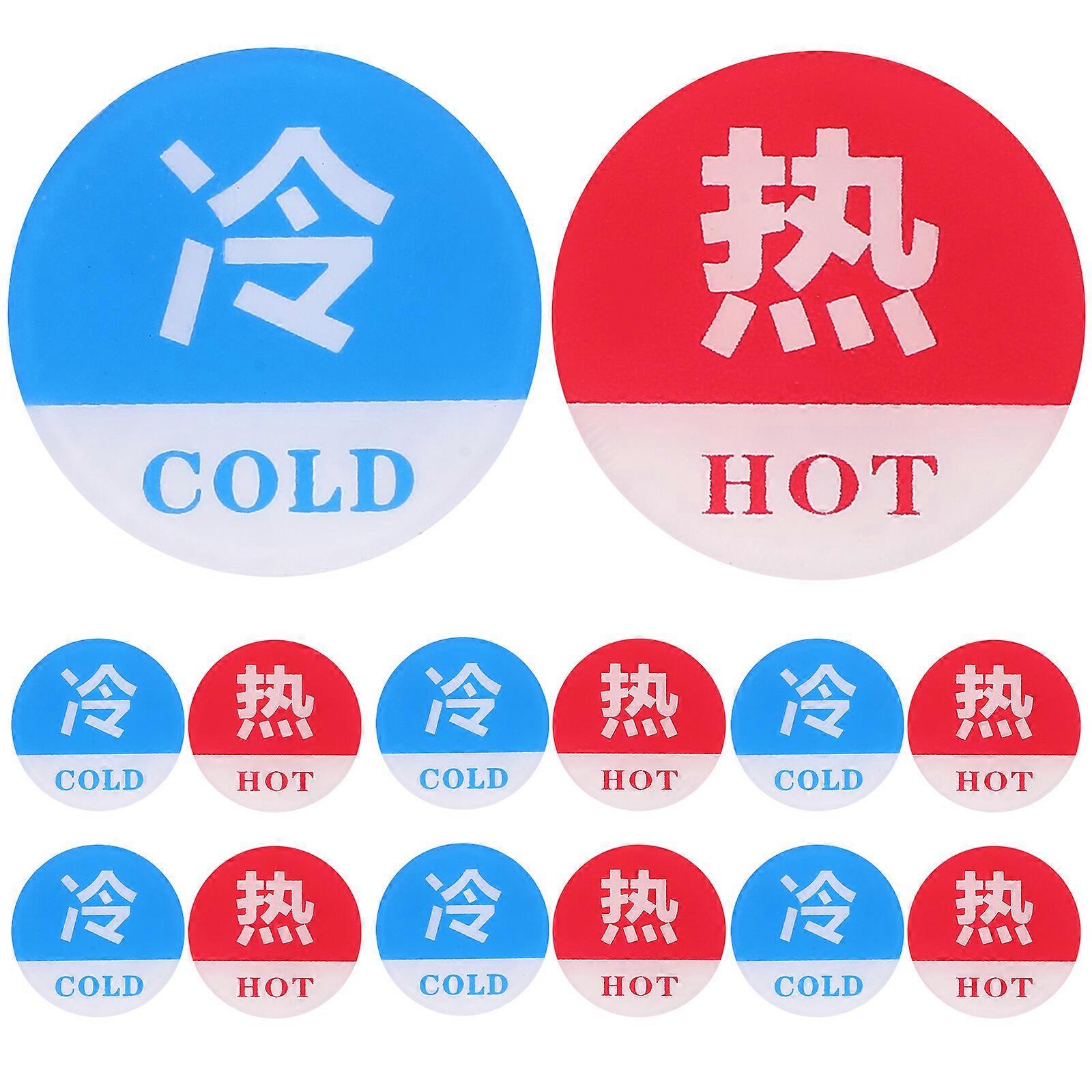 10对冷热标志水龙头冷热水指示器标签,适用于酒店家庭