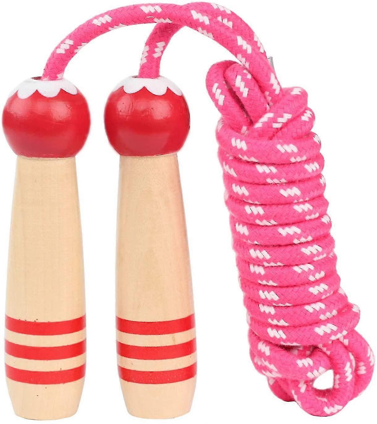 Kids Jump Rope, Adjustable, Wooden Handle-MXBC