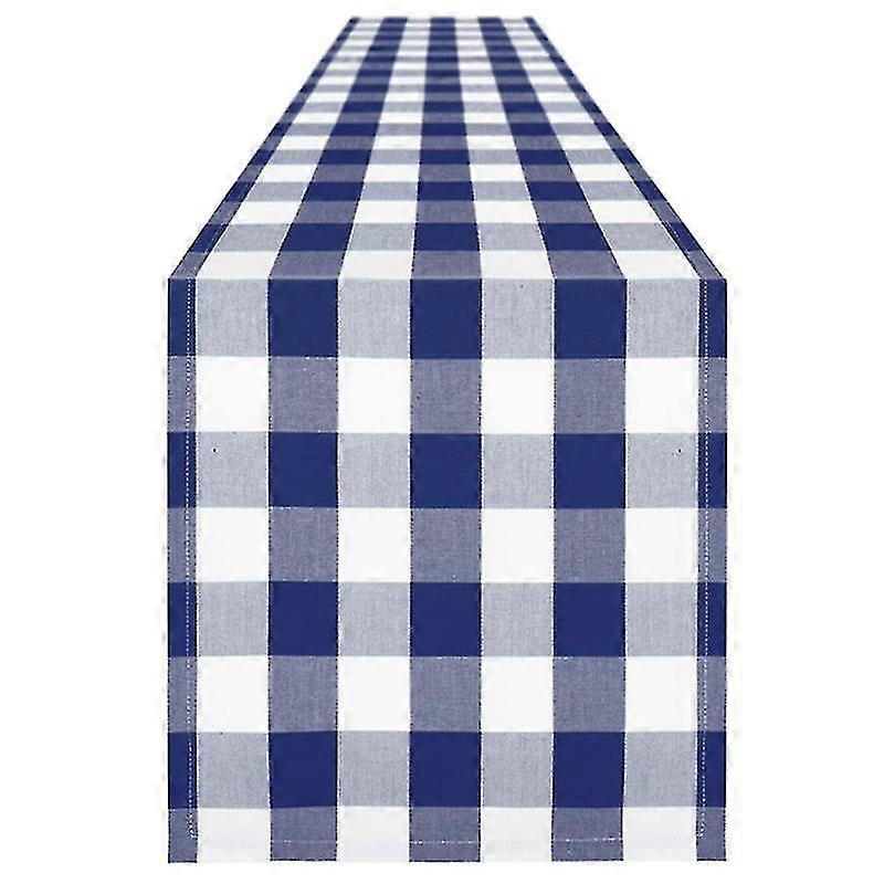 Check Cotton Polyester Handmade Blue And White , Suitable For Dinners, Parties