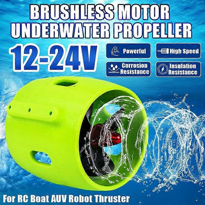 12-24V 17A 4 Blade Propeller Propulsion High Performance Brushless Motor Underwater Thruster Accessory for ROV RC Bait Tug Boat