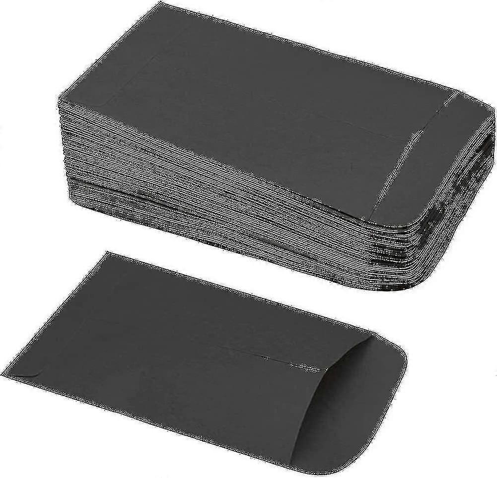 100pcs Kraft Envelopes Black Mini Paper Envelopes For Seed Coin Small Items