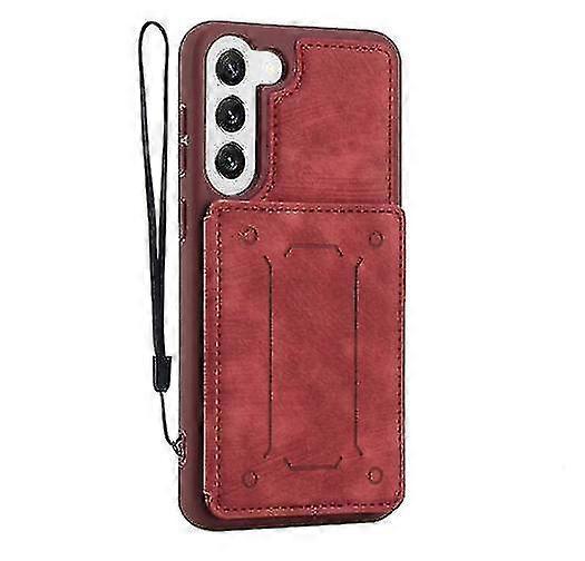 Magnetic Wallet Case Compatible Samsung Galaxy S23 Ultra/ S23+/ S23 With Card Holder Support Function