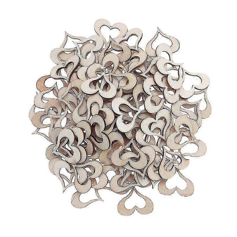 50pcs Hollow Wooden Hearts