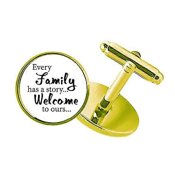 フェイリーストーリー引用アールデコファッションスタッズビジネスメタルカフリンクスゴールデン