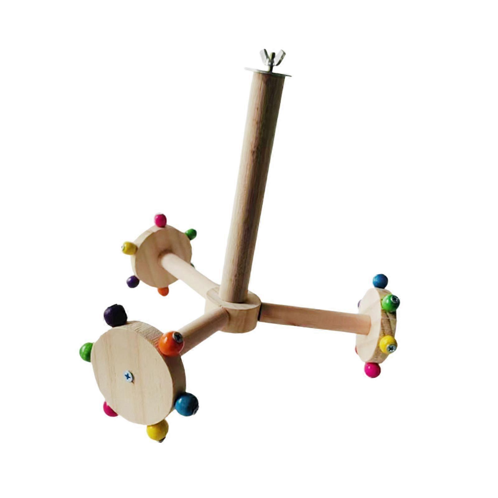 Bird Rotating Perch Toy Solid Bird Stand for Conures Finches Small Parakeets