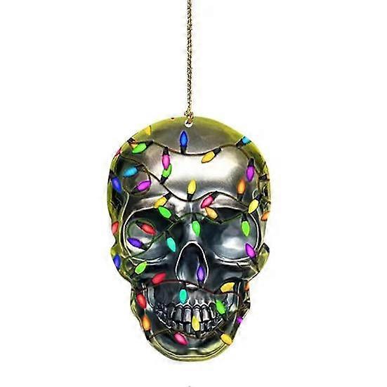 Car Accessories Hanging Widget Color Printing Mirror Effect Not Flat Surface Skull Pattern Decorate Lightweight Halloween Skull Car Hanging Ornament