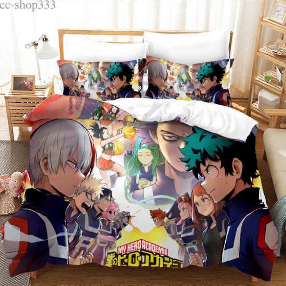 v1429 Lençóis My Hero Academia C Quilt Conjunto de capa de edredom Têxteis para o lar Colcha Crianças CriançasConjunto de cama de 3 peças (1 capa de edredom + 2 fronhas) Seja