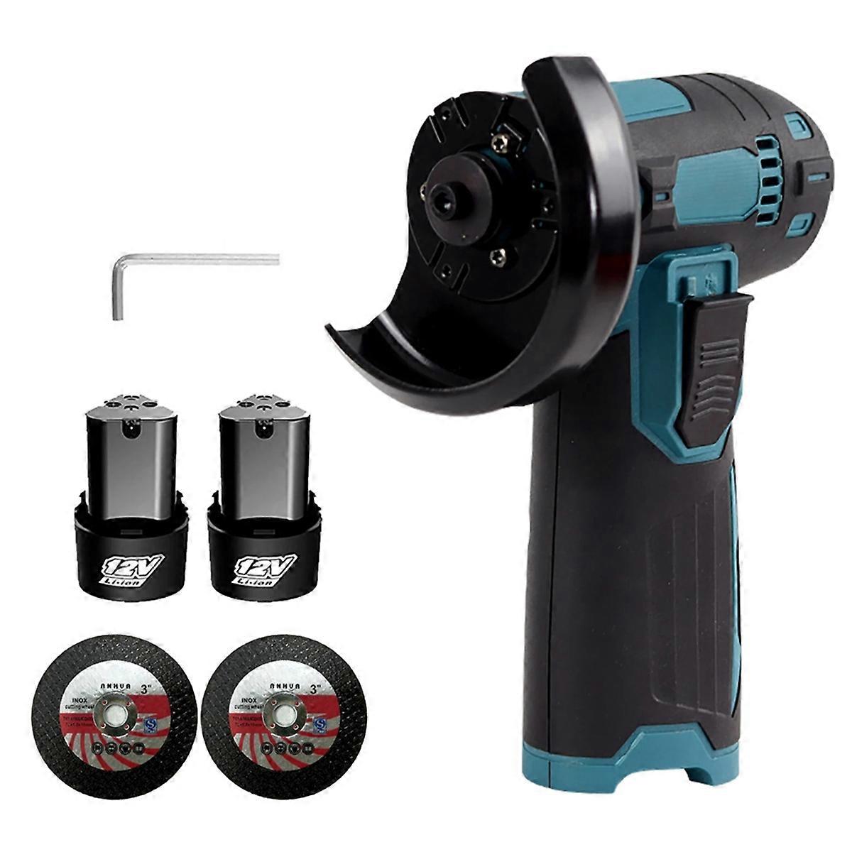 Prise UE, meuleuse d’angle 12V 19500Rpm rectifieuse de polissage électrique Batterie rechargeable Mini meuleuse de coupe sans fil
