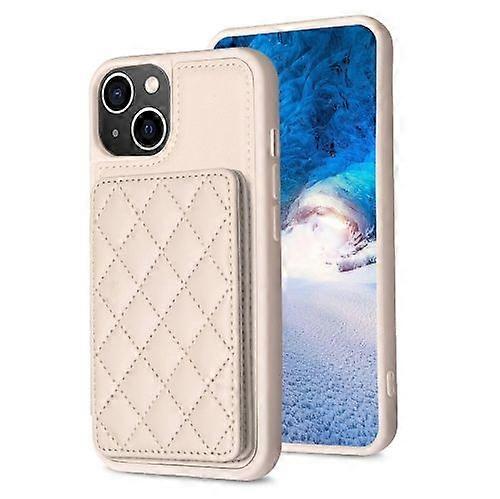 For iPhone 15 BF25 Square Plaid Card Bag Holder Phone Case