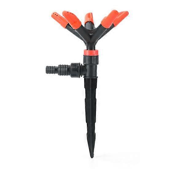 1 Set Automatic Garden Sprinkler Multipurpose Thread 3-Nozzle Stable Ground Stake Type Sprinklers for Patio