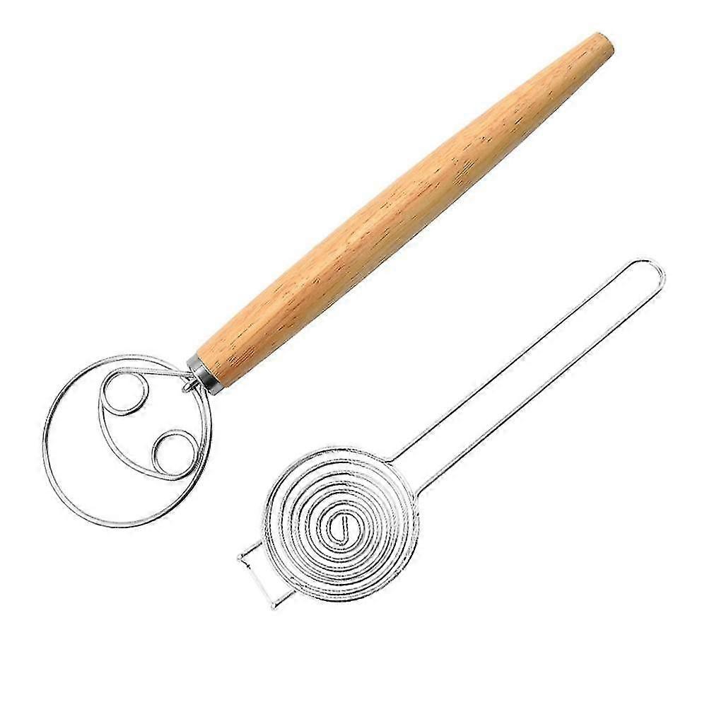 Danish Dough Whisk +egg Separator Stainless Steel Bread Dough Mixer Manual Batter Whisk