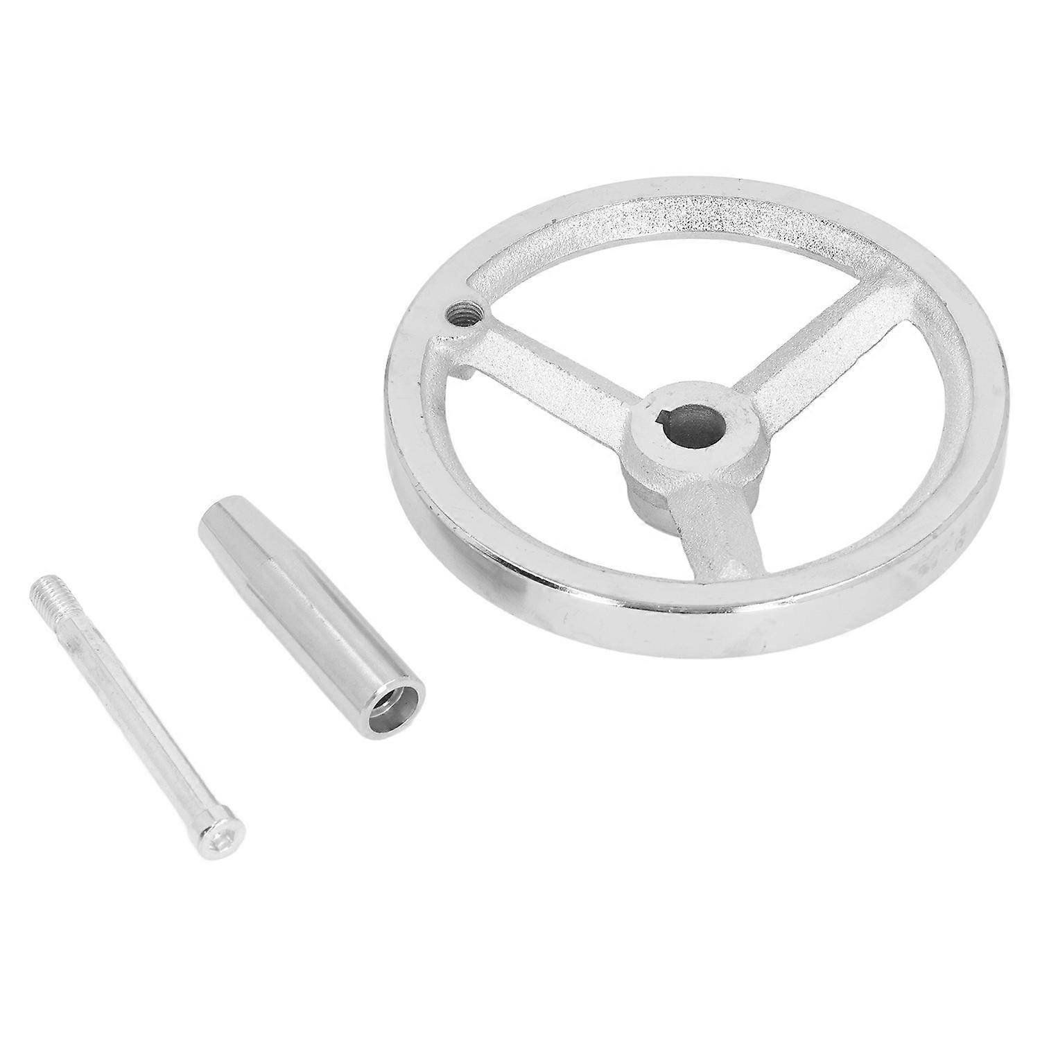 Lathe Handwheel 16x160MM Cast Iron Chrome Plated Hand Wheel with Removable Handle for Milling Grindi