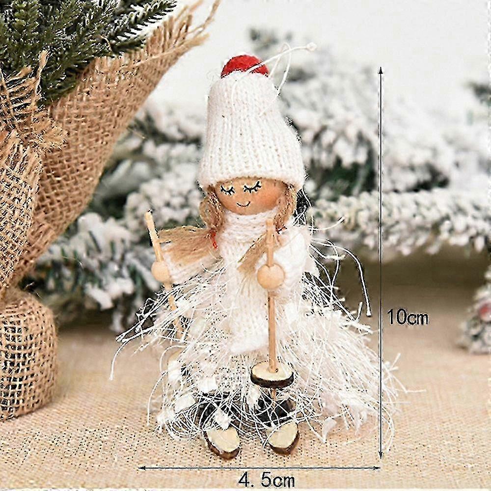 Christmas Decoration Boy And Girl Skiing Doll Pendant Tree Hanging