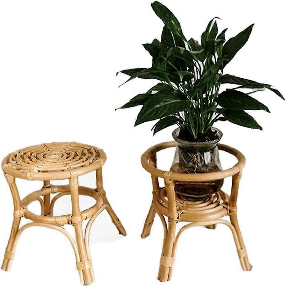 Rattan, Stand, Flower Pot, Holder