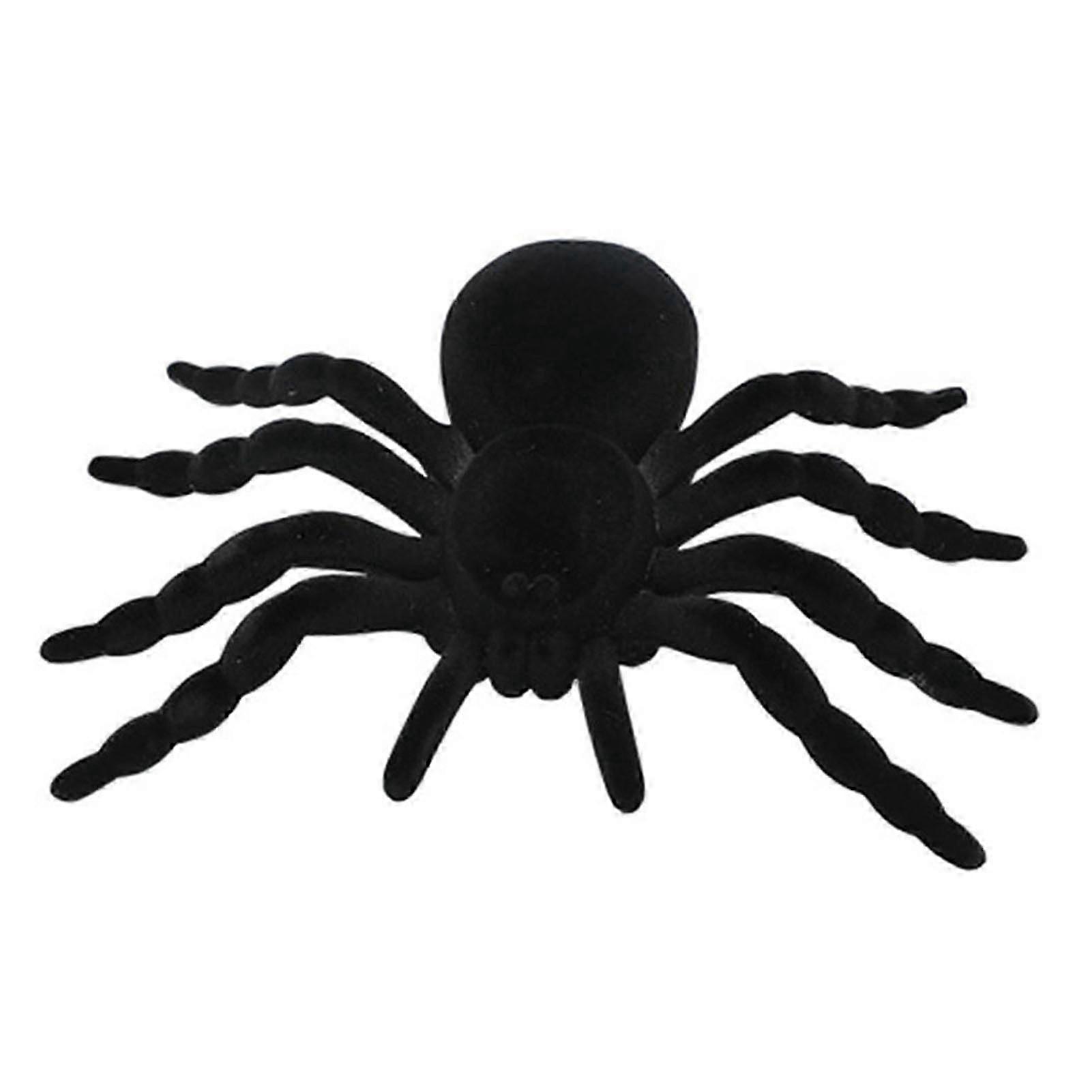 Simulation Spider Realistic Lifelike Non-deformation Halloween Flocking Spider Scary Scenes Haunted House Decorations Qinghai