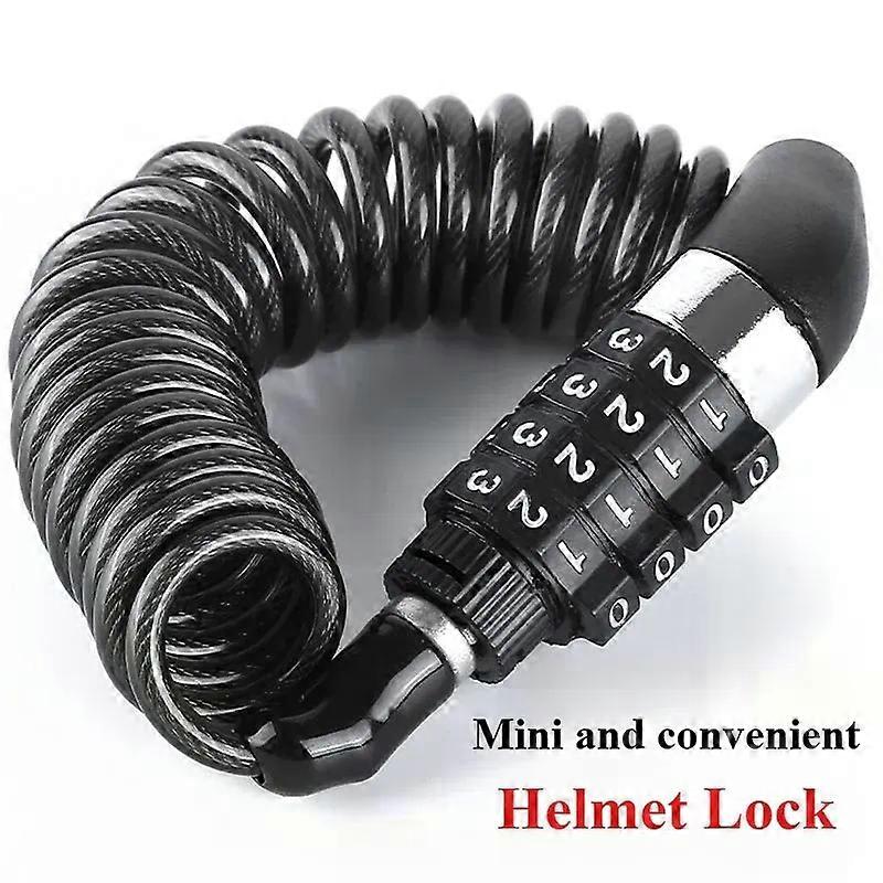 1 PCS Motorcycle Bicycle Anti-Theft Chain 4-Digit Password Combination Helmet Lock Safety Portable Cable Lock  Bicycle Locks