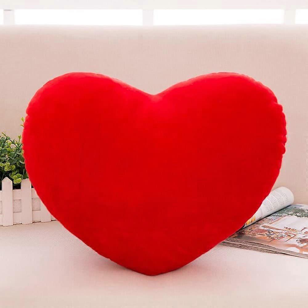 S-ssoy Plush Pillow Heart Shape Cushion Fluffy Throw Pillows Decorative Back Cushions for Friends Valentine's Day (Red)