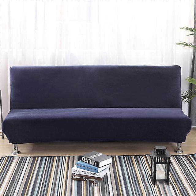 Capa de sofá-cama de pelúcia sólida com tudo incluído para sofá-cama sem apoio de braço, capa de sofá para sofá-cama dobrável