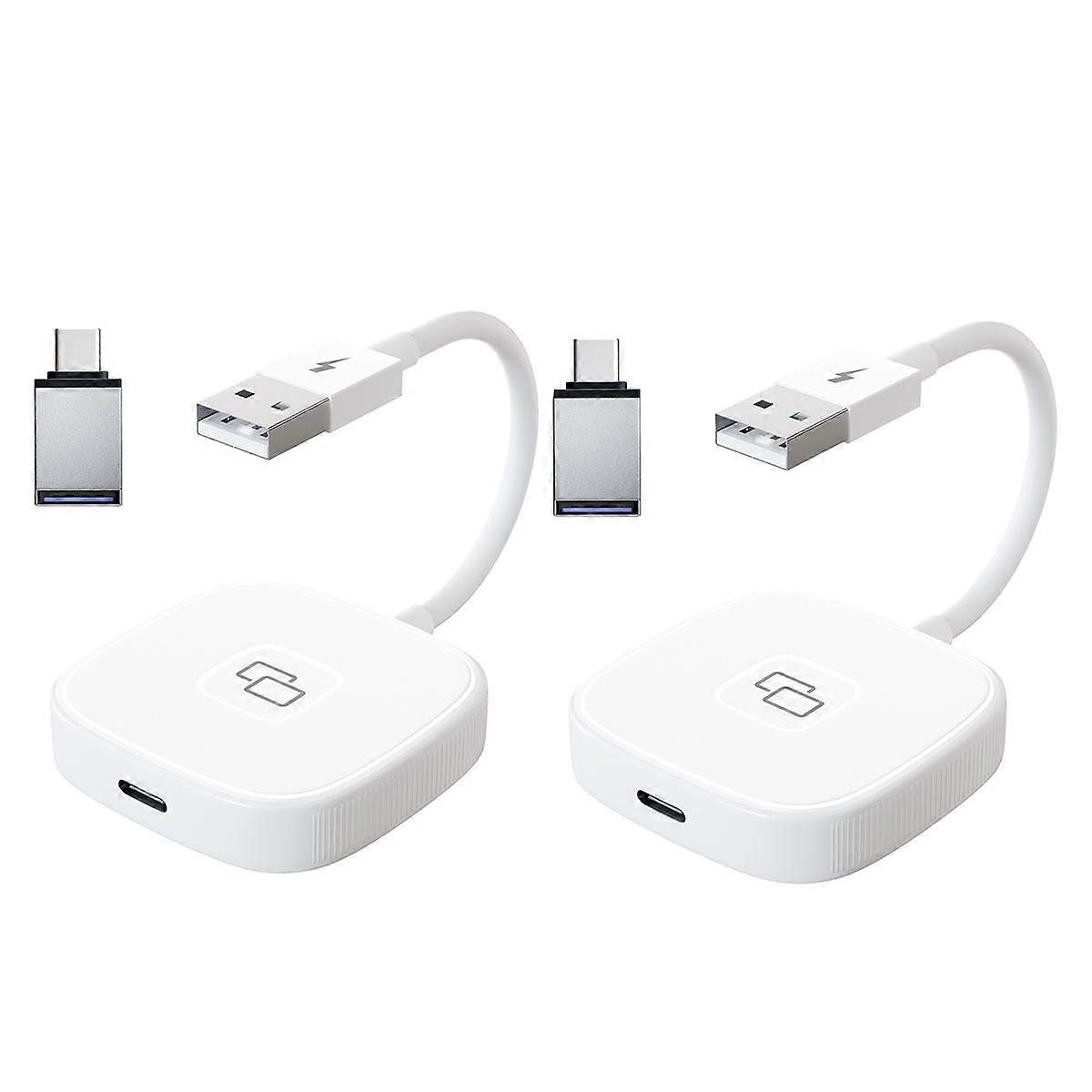 2PCS CarPlay Mirror Adapter for Wired CarPlay Mirror Dongle with PD for Converting Video to Car Dis