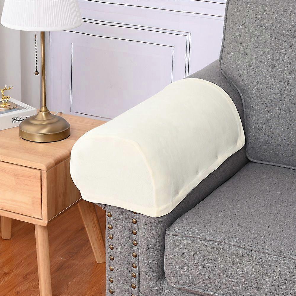 A pair of Sofa Armrest Cover Household Silver Fox Velvet Removable And Washable Sofa Elastic Protective Cover Non Slip Four Seasons Universal