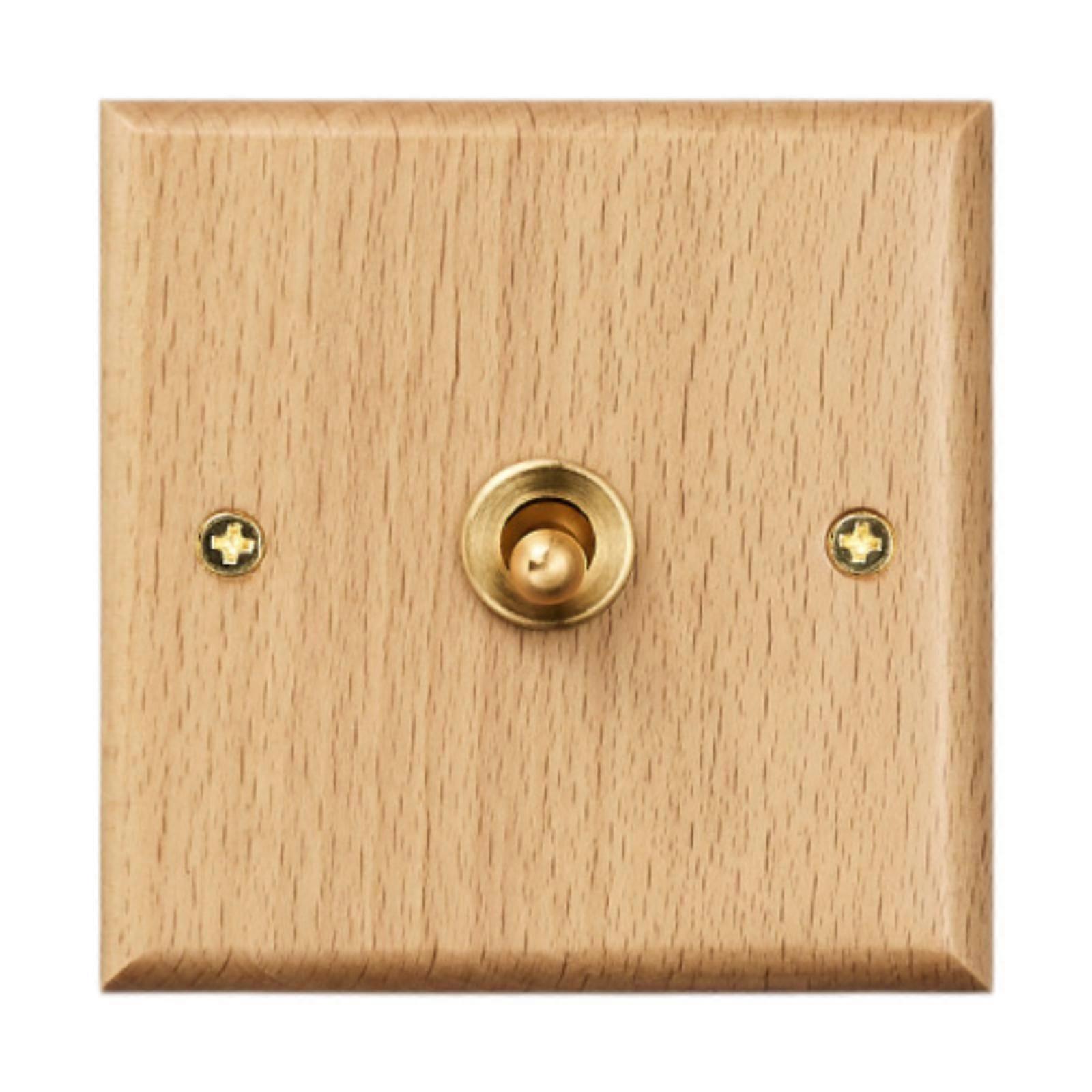 Trä Belysning Strömbrytare Platta Utloppslock För Vardagsrum Kök Restaurang Enda Spak