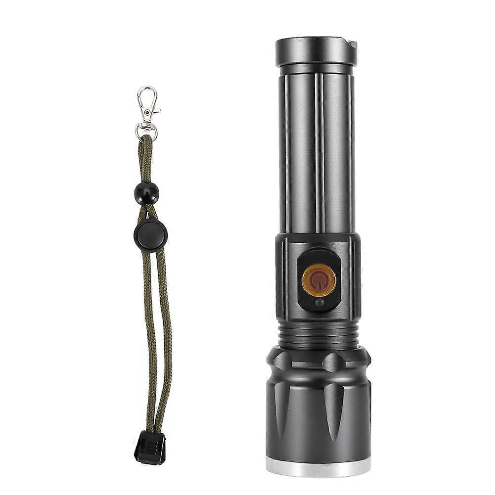 USB Charging LED Torch Aluminum Alloy Flashlight For Camping Emergency Hunting