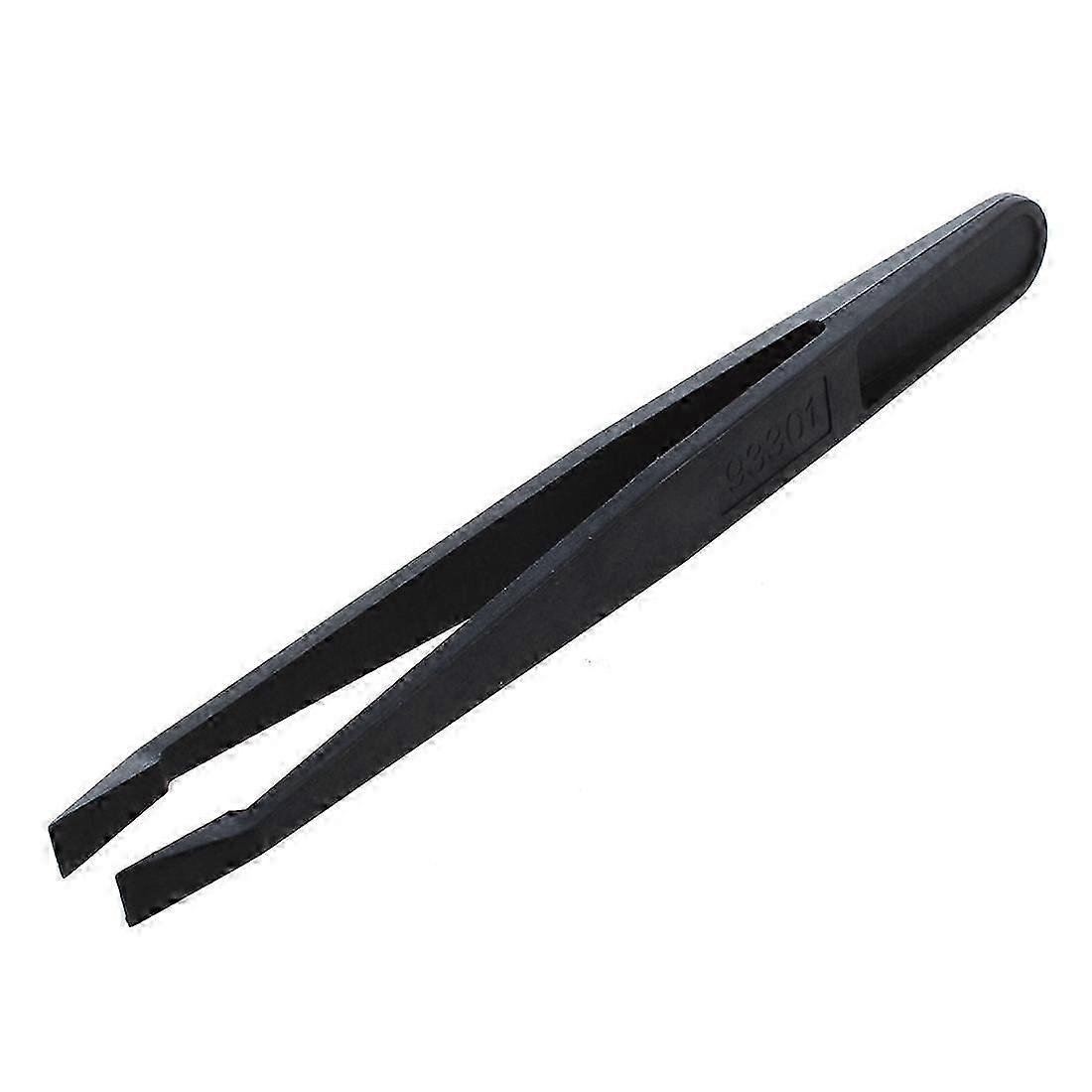 2026 New Manual Tool Black Plastic Flat Tip Anti-static Tweezers