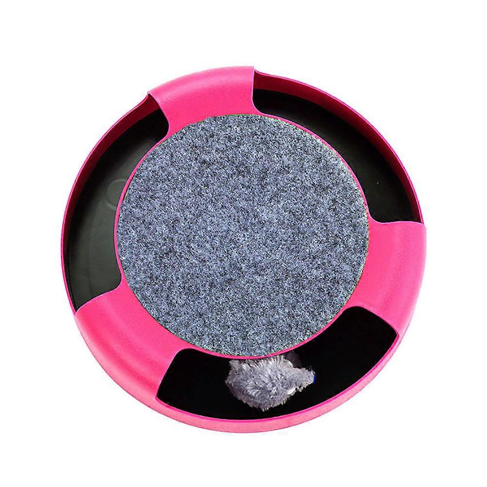 1PC Cat Teaser Turntable Toy with Scratching Pad for Mice Chase