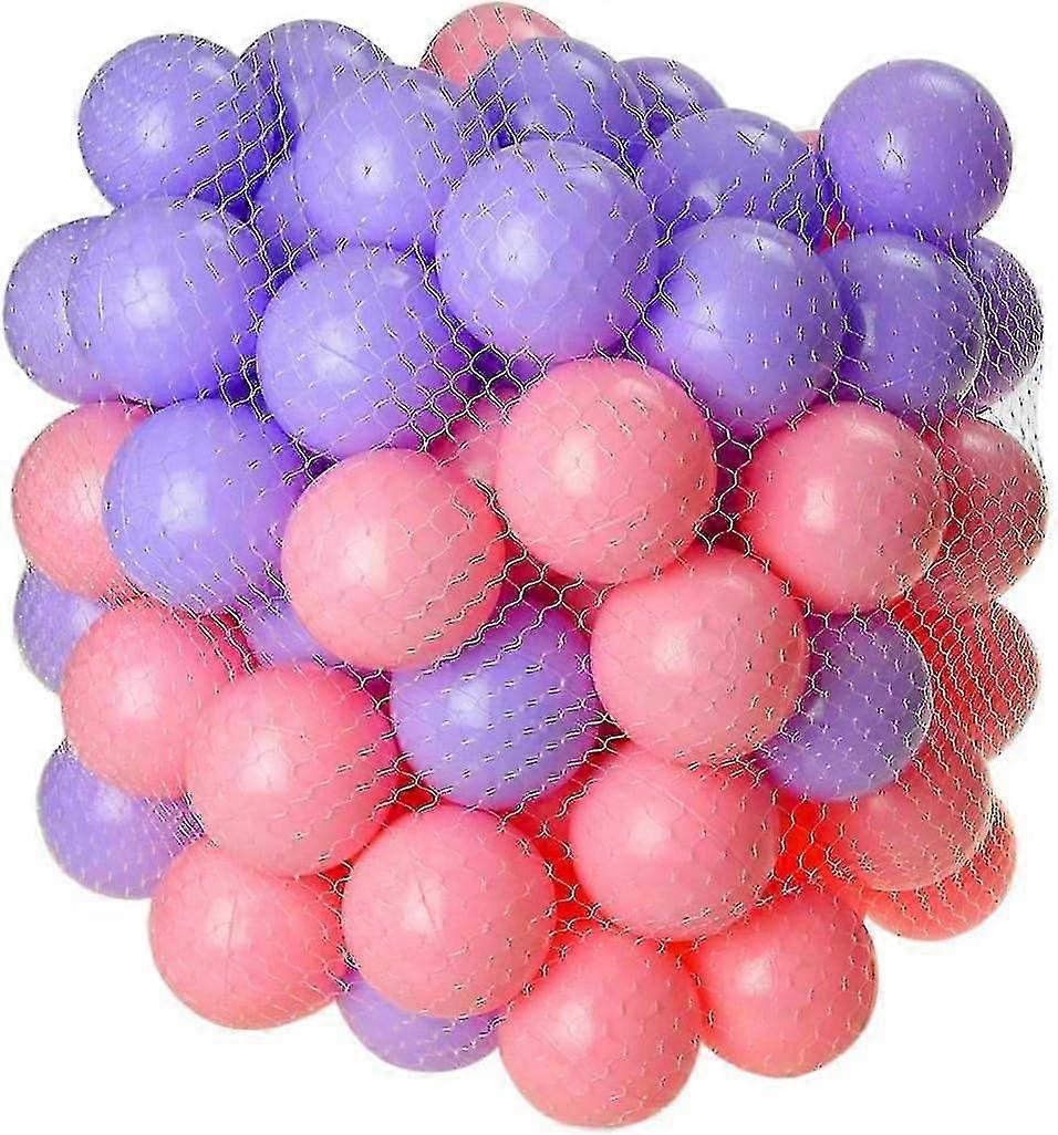 100 Pcs Soft Plastic Mini Play Balls Pink/purple Colors - Crush Proof, No Sharp Edges, Non Toxic, Phthalate & Bpa Free