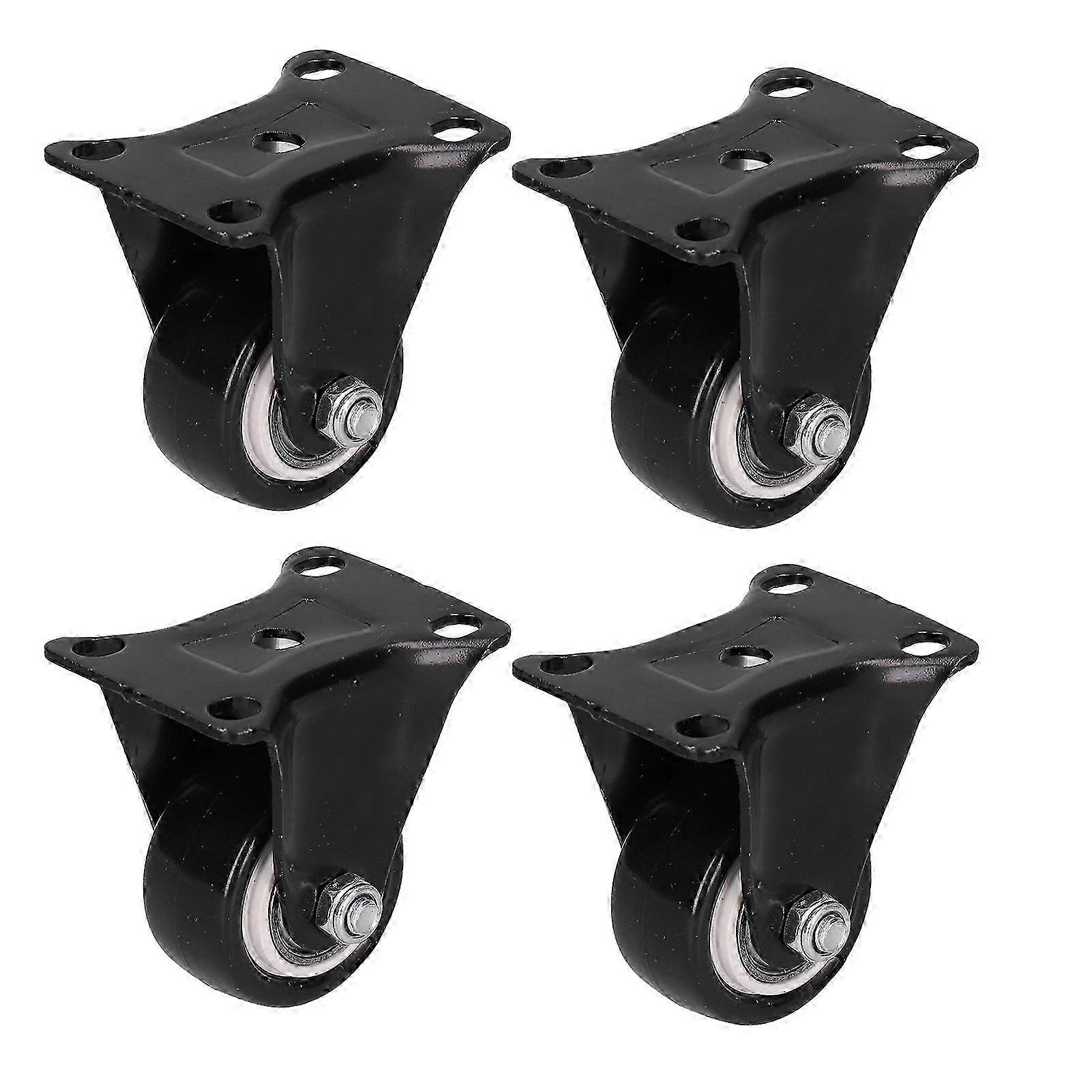 4pcs Heavy Duty Caster Wheel 40mm Diameter Caster Accessory for Carts Case Toolbox Black