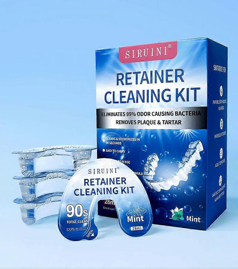 Retainer Cleaner SolutionDisposable Professional Cleaning of Retainers, Invisible Aligners, Mouth Guards, Night Guards, Remove Odors, Discoloration & 
