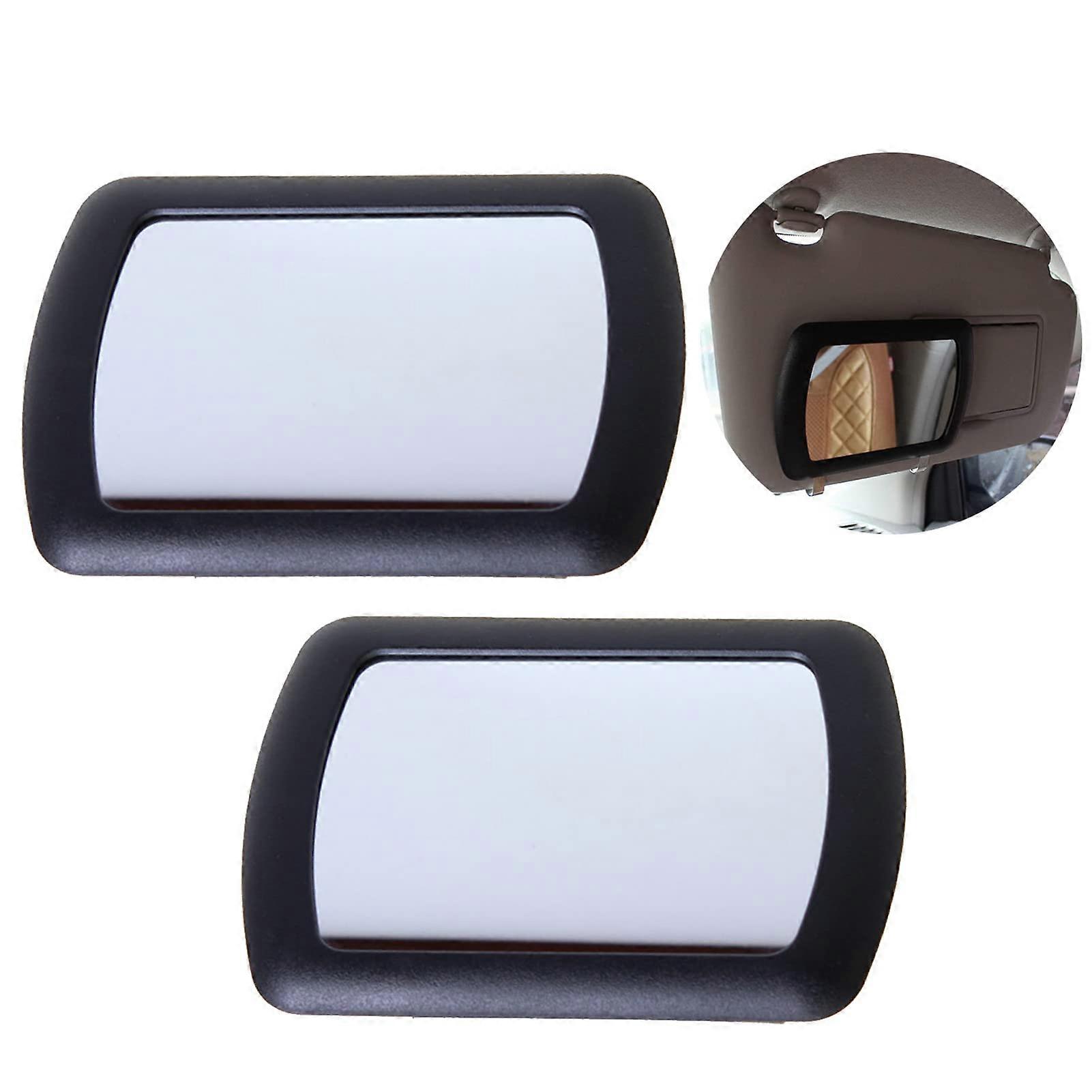 Black Car Visor Mirror 2 Pack - Adjustable Universal Size, Easy Installation, Suitable for Most Vehicles