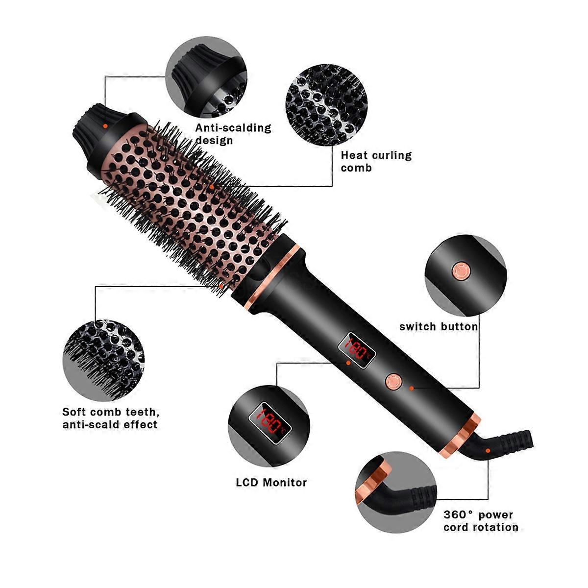 3in1 Ionic Hair Curler Straightener Iron Heated Hair Brush EU plug